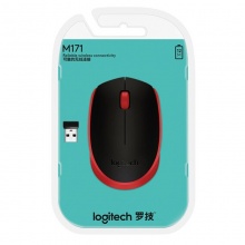 罗技（Logitech） M171无线鼠标 办公家用鼠标 黑/红