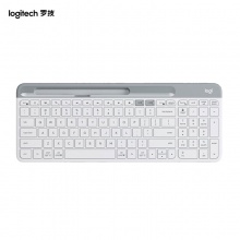 罗技 K580 蓝牙 带手机支架可跨屏切换 轻薄无线白色键盘
