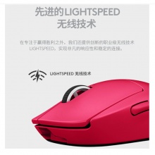 罗技G PRO X SUPERLIGHT无线游戏鼠标 狗屁王2代电竞机械充电鼠标 粉色
