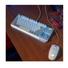 ROG游侠NX TKL月耀白 摩卡红轴 机械键盘 有线键盘 游戏键盘 84键 RGB背光