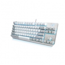 华硕ROG游侠NX TKL月耀白 冰川蓝轴 机械键盘 有线键盘 游戏键盘 84键 RGB背光