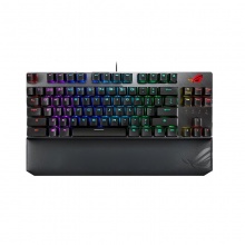 华硕ROG 游侠TKL NX竞技版 摩卡棕轴 机械有线键盘 游戏键盘 带掌托RGB背光 104键