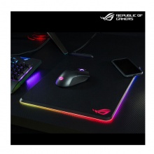华硕 ROG烈焰战甲QI 无线充电游戏鼠标垫 USB接口扩展 RGB光效