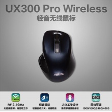 华硕 UX300PRO 有线办公鼠标 USB鼠标即插即用 DPI四挡可调 深蓝色