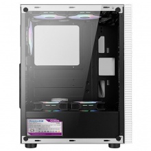 航嘉（Huntkey） GS450C 白机箱 台式DIY钢化玻璃侧透防尘水冷 ATX大板机箱背线