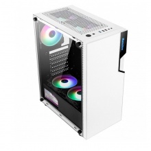 航嘉（Huntkey） GS450C 白机箱 台式DIY钢化玻璃侧透防尘水冷 ATX大板机箱背线