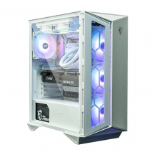 微星MPG 110R WHITE氪金枪2 白色家用游戏办公ATX机箱 全侧透明面板