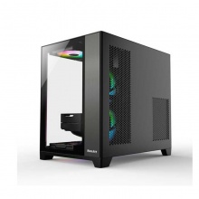 航嘉（Huntkey） S920暴风雪黑色 钢化玻璃全景侧透 电竞游戏机箱 支持M-ATX主板