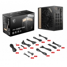 微星MEG Ai1300P PCIE5电源 额定1300W 台式机ATX标准版型电源