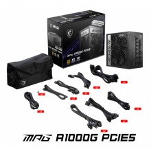 微星MPG A1000G PCIE5 ATX3.0 额定1000W电源 80PLUS金牌认证/全模组