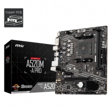 微星（MSI）A520M-A PRO DDR4电脑主板 支持CPU 5600/5600G/5700G（AMD A520/AM4接口）