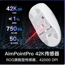 ROG月刃2 ACE 三模无线游戏鼠标 AimPoint Pro传感器 无线4K回报率 42000DPI 54g超轻量化鼠标 月耀白